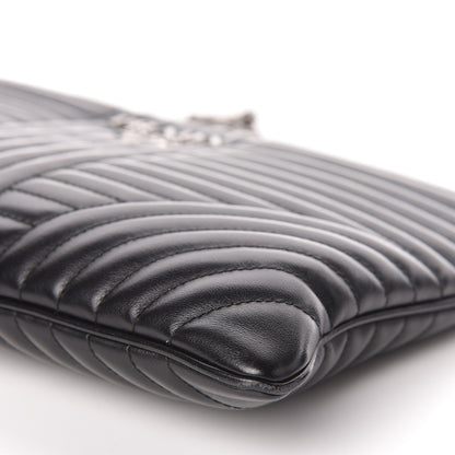 Prada Soft Calfskin Impunture Diagramme Clutch Black 8 of 9