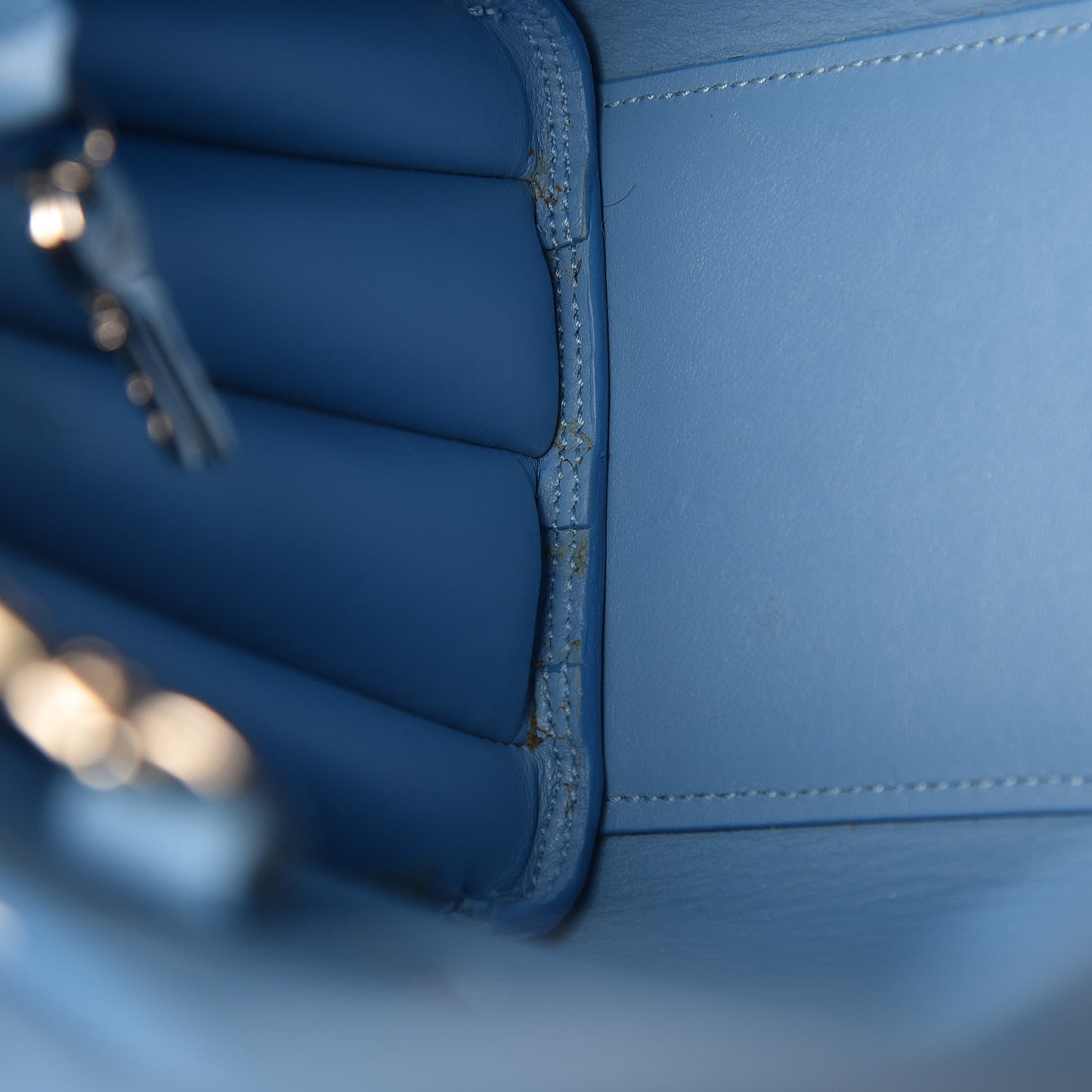 Grained Calfskin Baby Sac De Jour Blue Clair