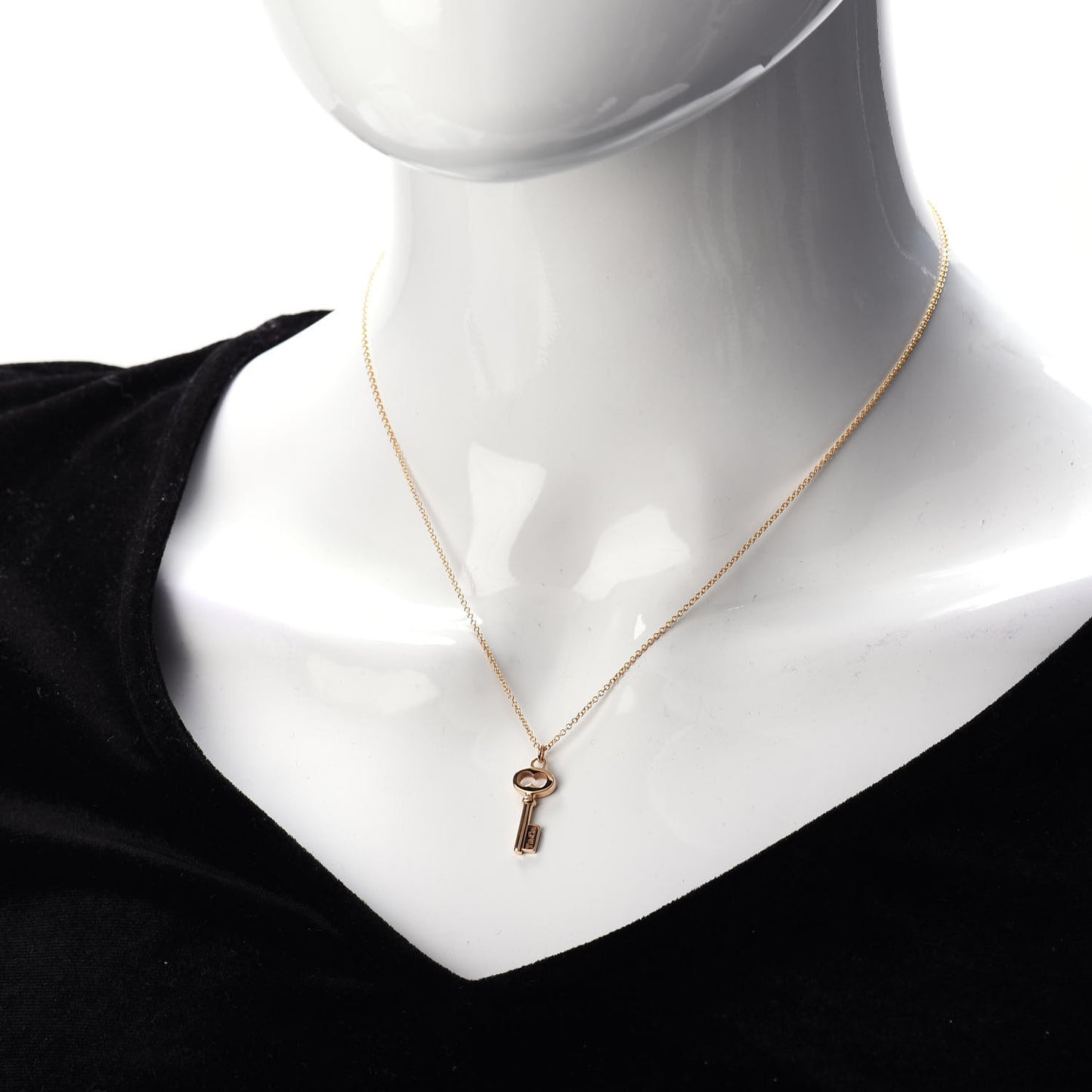 18K Rose Gold Mini Key Pendant Necklace