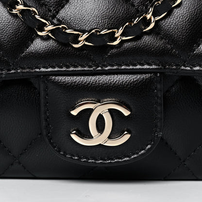 Chanel Lambskin Quilted Glasses Case With Chain Black 9 of 13