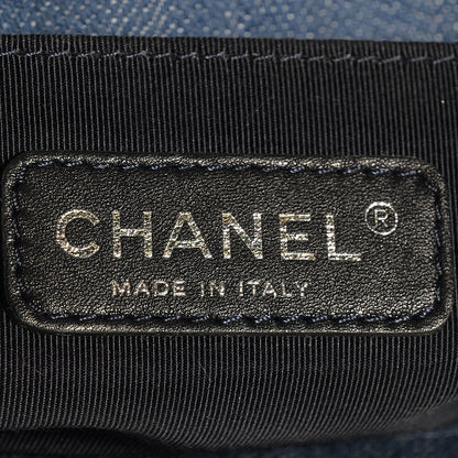 Chanel Denim Chevron Medium Boy Flap Blue 6 of 8
