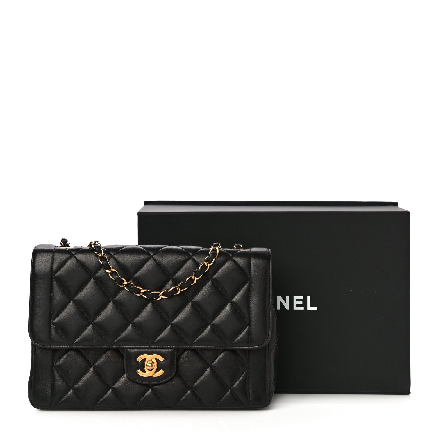 Chanel Lambskin Quilted Medium Single Flap Black 37 of 37