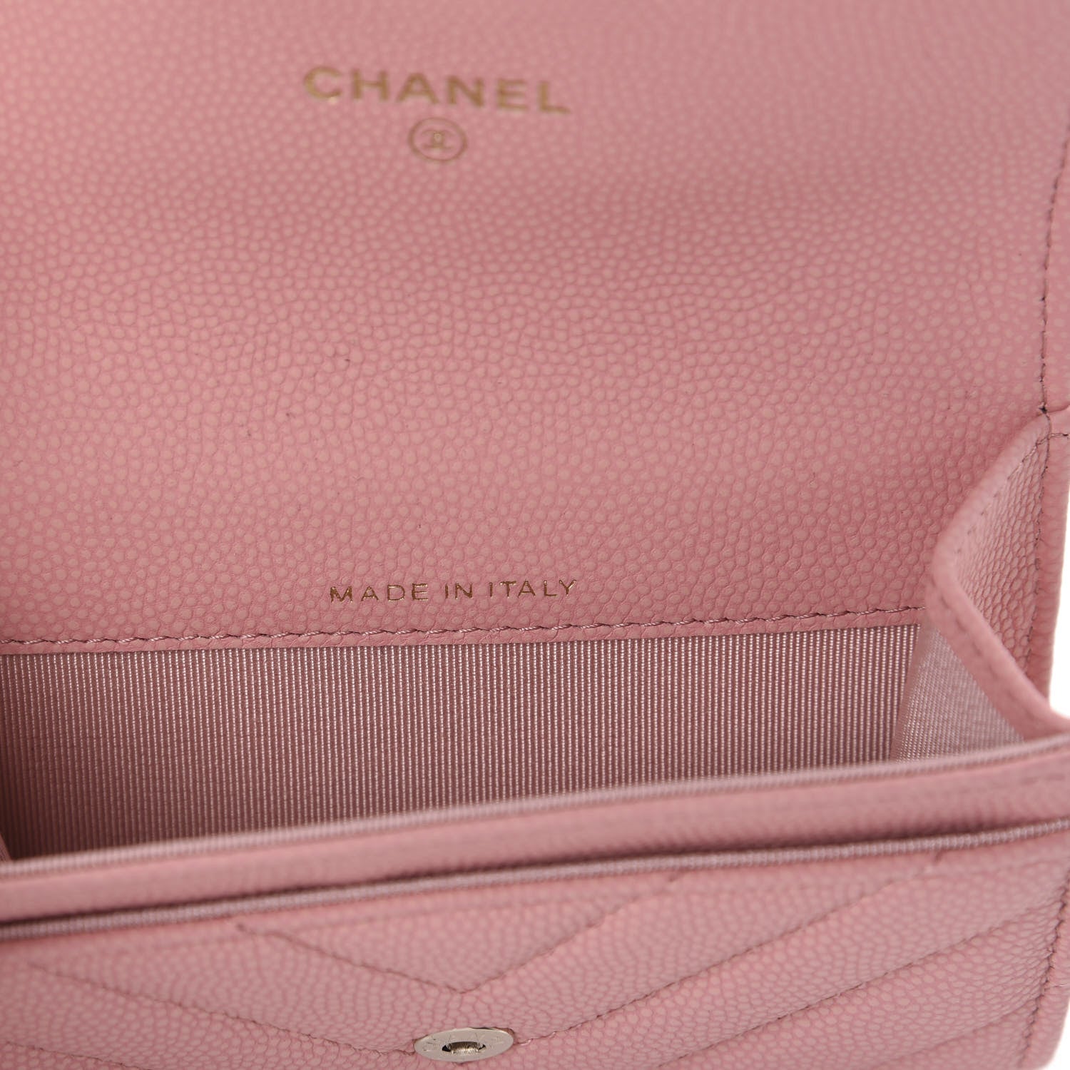 Chanel Matte Caviar Chevron Quilted Flap Card Holder Pink 6 of 8