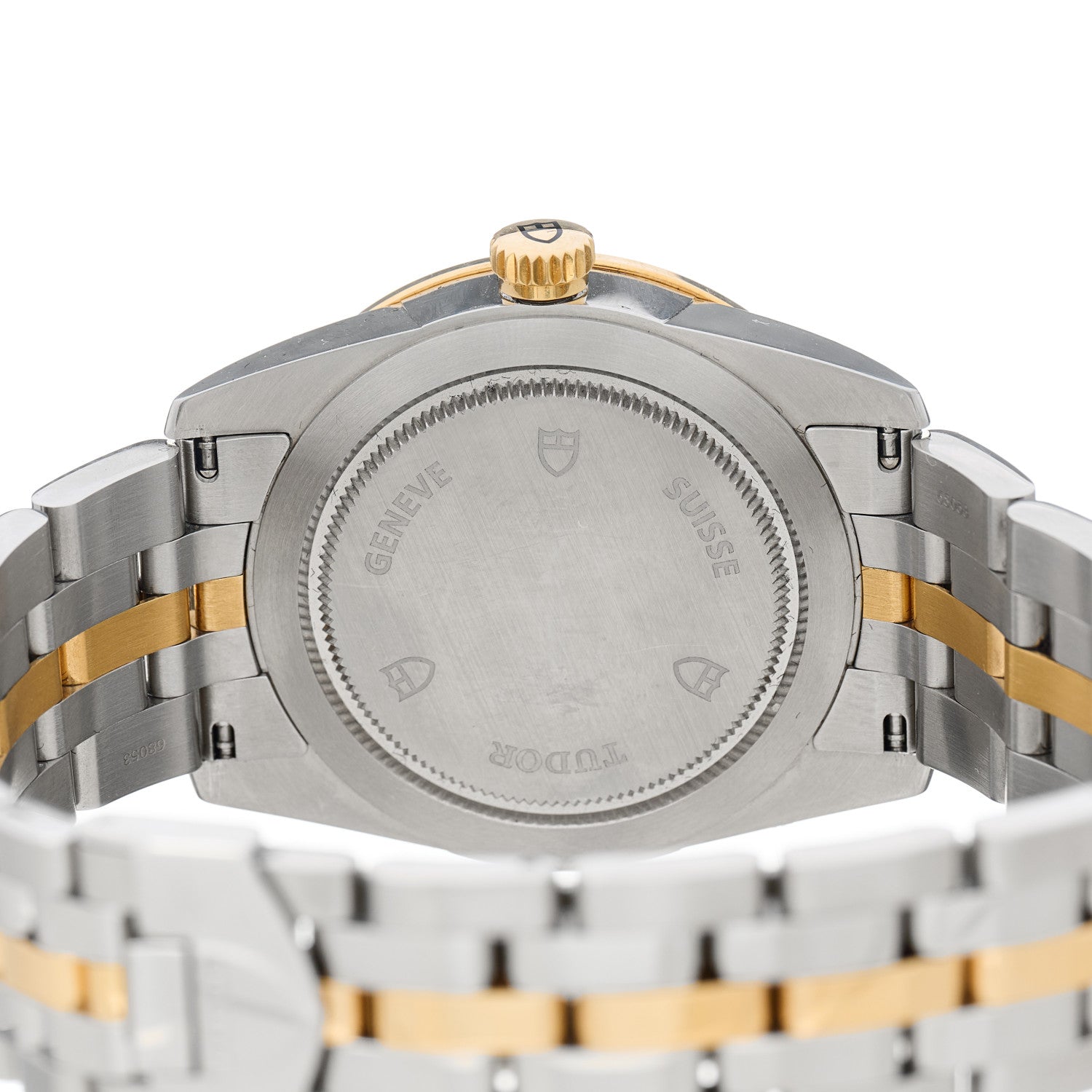 TUDOR Stainless Steel 18K Yellow Gold 36mm Glamour Date Automatic Watch Champagne 55003 4 of 5