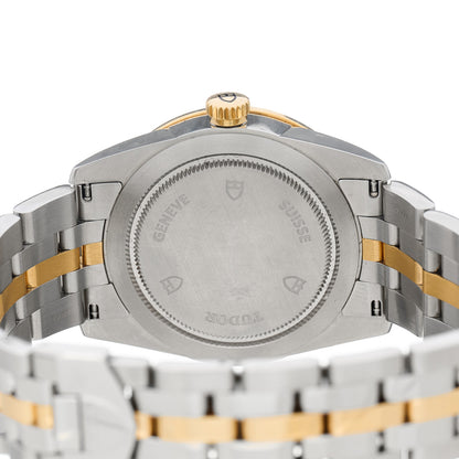 TUDOR Stainless Steel 18K Yellow Gold 36mm Glamour Date Automatic Watch Champagne 55003 4 of 5