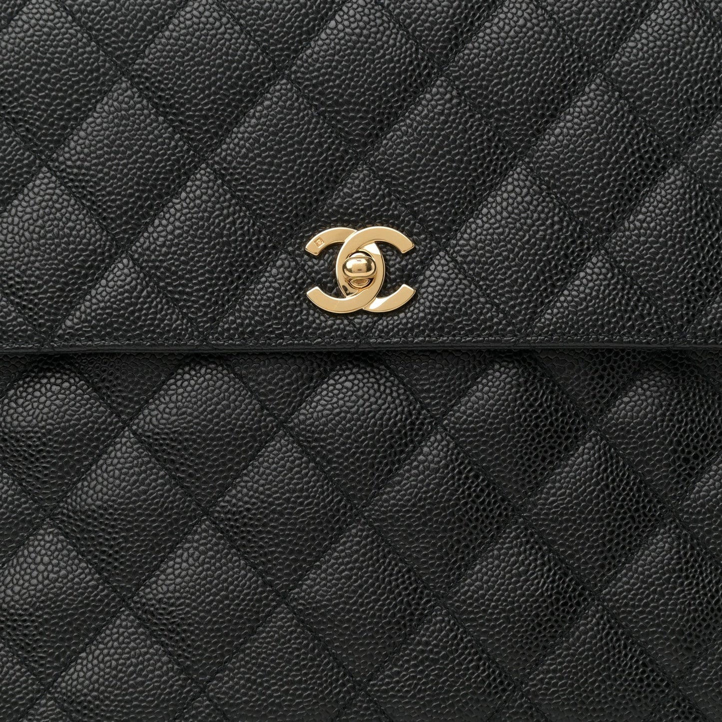 Caviar Quilted Jumbo Kelly Flap Black