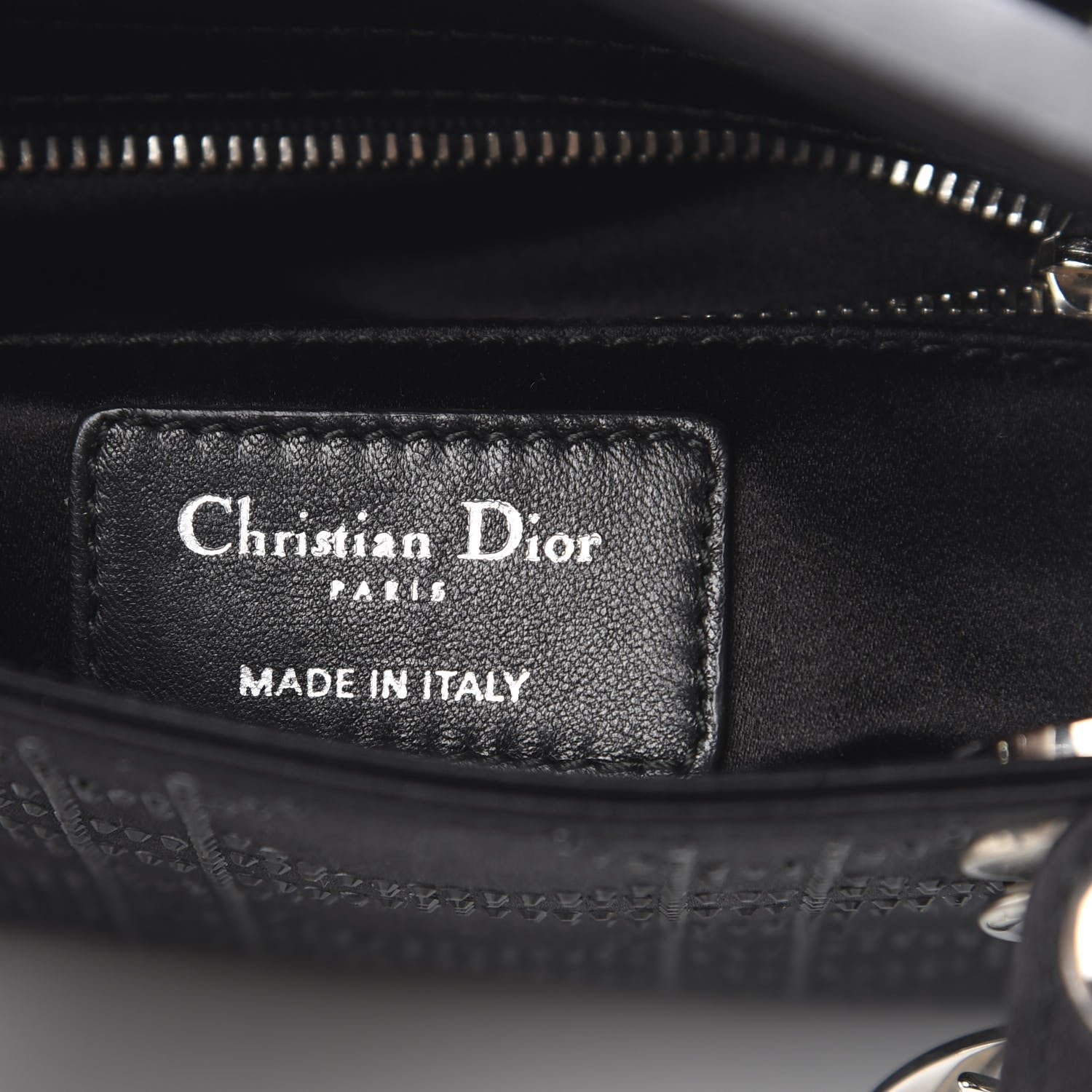 Christian Dior Satin Crystal Cannage Mini Lady Dior Black 6 of 10