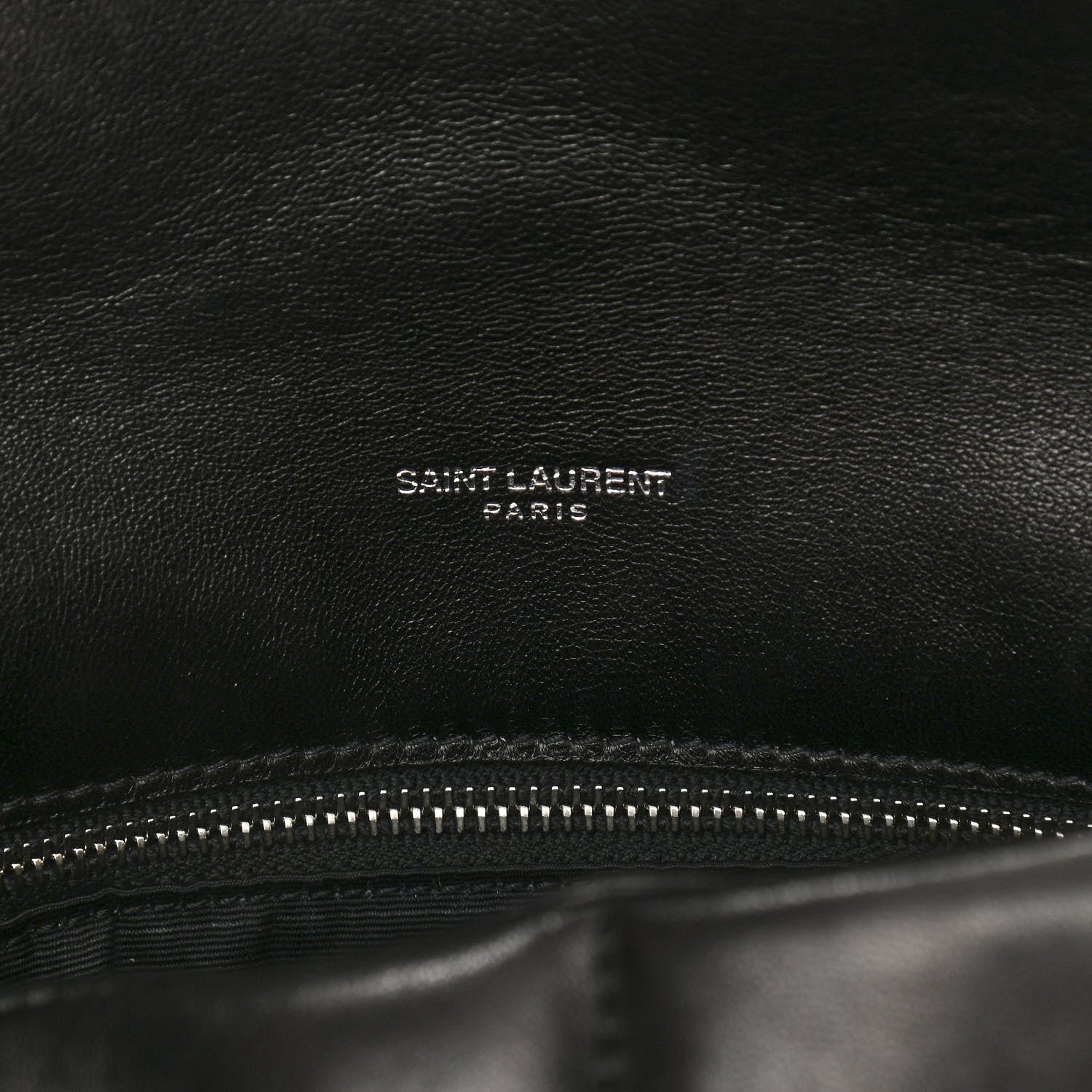 Saint Laurent Lambskin Quilted Medium Loulou Puffer Monogram Chain Satchel Black 6 of 10