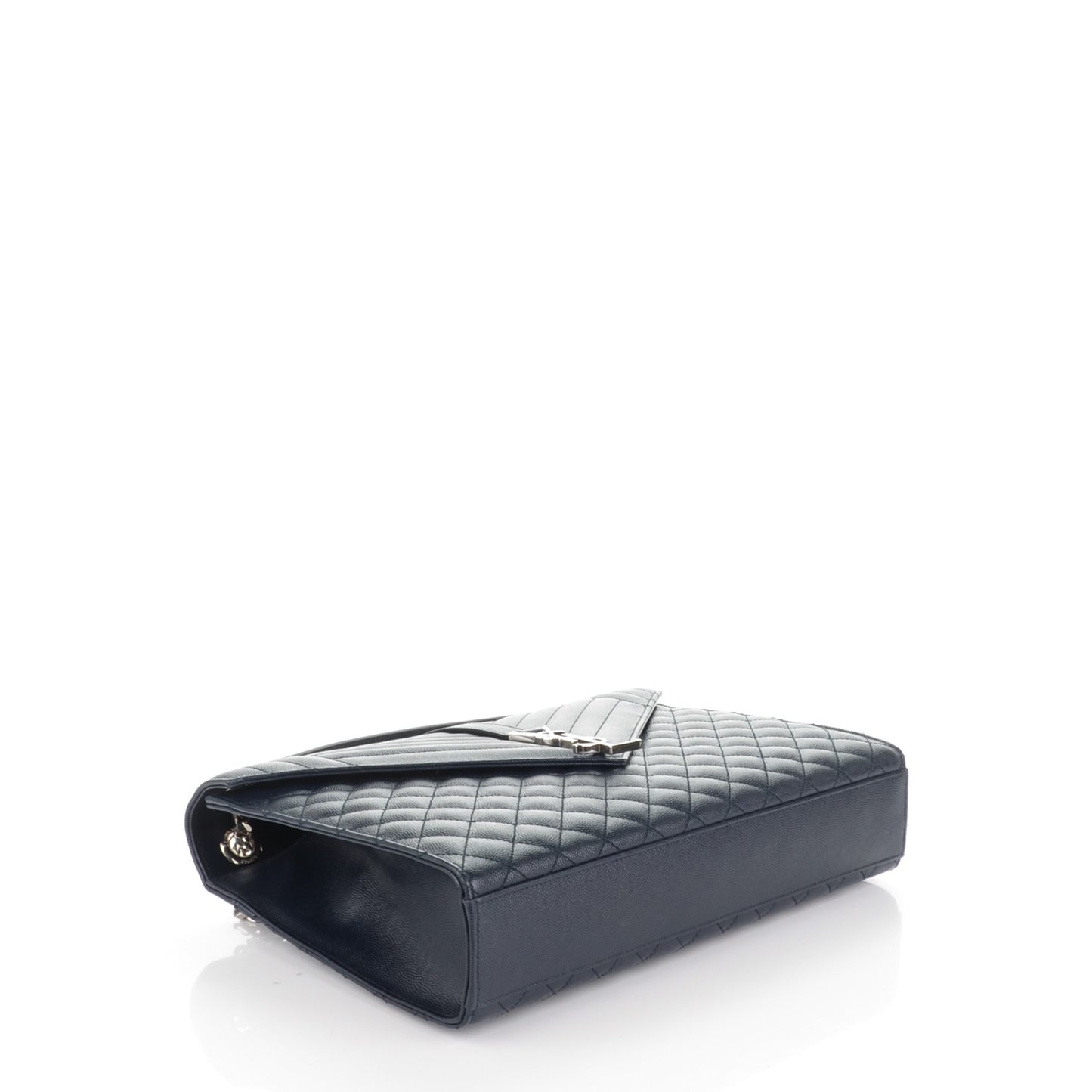 Grain De Poudre Large Tri-Quilt Monogram Satchel Navy
