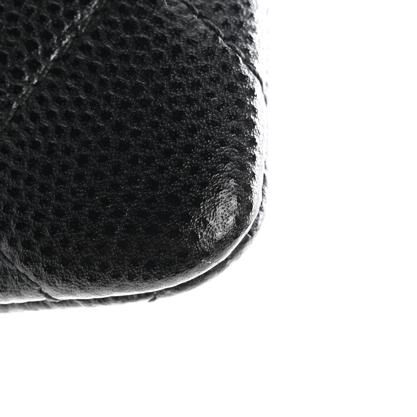 Caviar Quilted Crystal Zip Card Holder Wallet Black