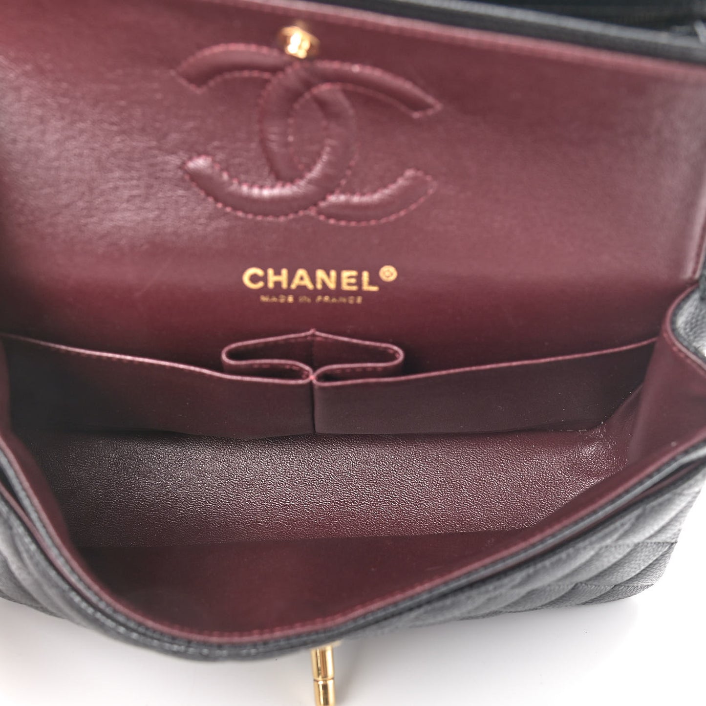 Caviar Quilted Small Double Flap Black
