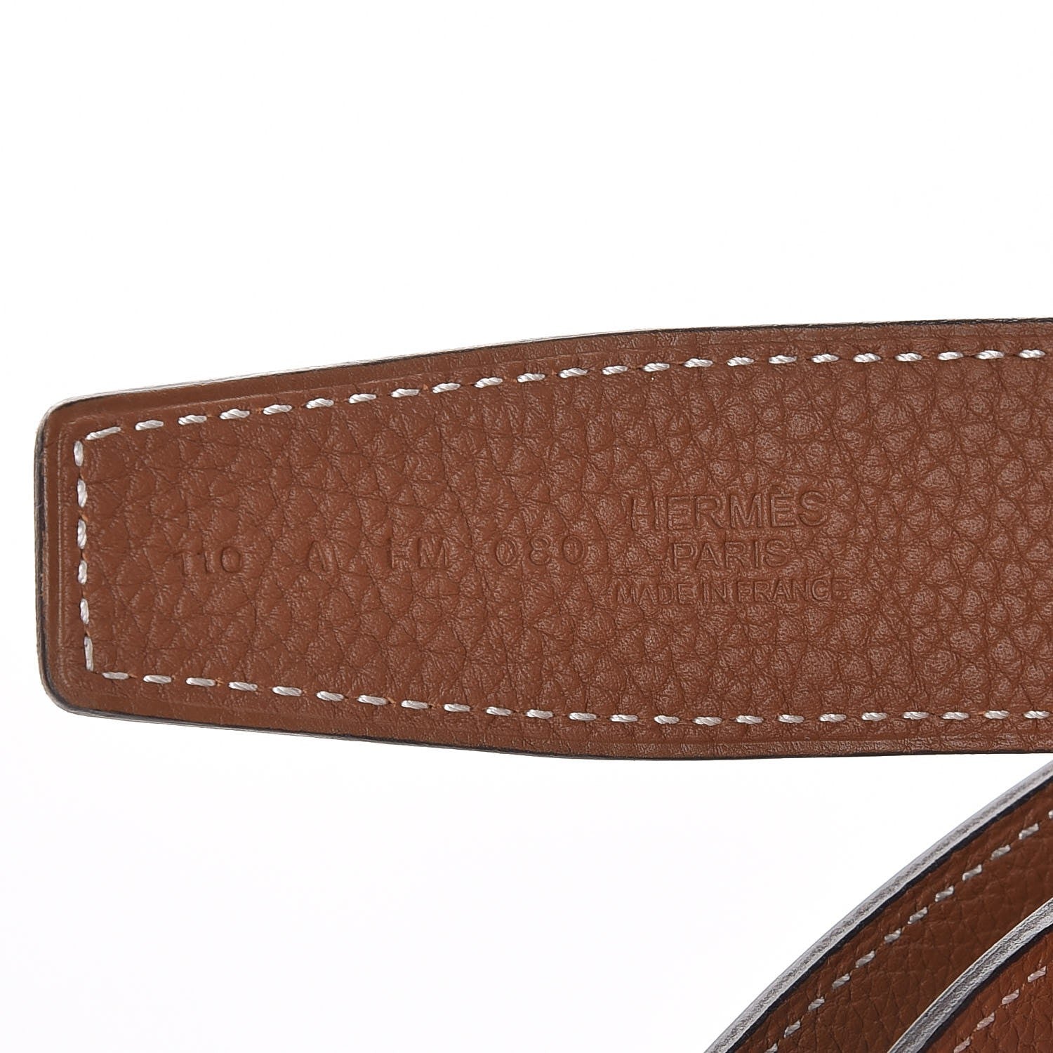 Hermes Togo 32mm H Belt 110 Black Gold 4 of 7