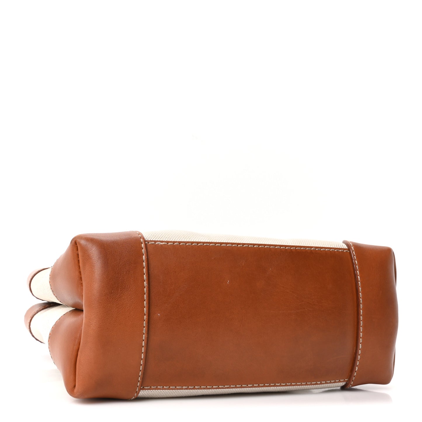 Washed Canvas Calfskin Small Andiamo Shoulder Bag Natural Light Wood