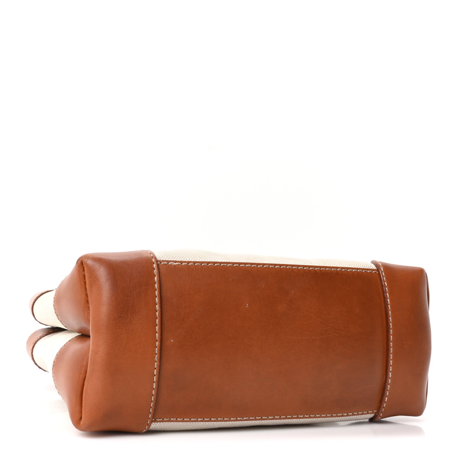 Bottega Veneta Washed Canvas Calfskin Small Andiamo Shoulder Bag Natural Light Wood 4 of 10