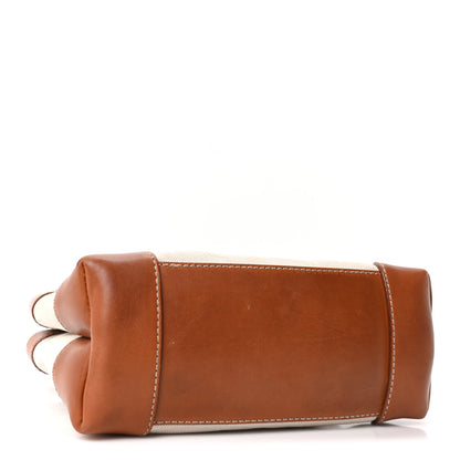 Bottega Veneta Washed Canvas Calfskin Small Andiamo Shoulder Bag Natural Light Wood 4 of 10