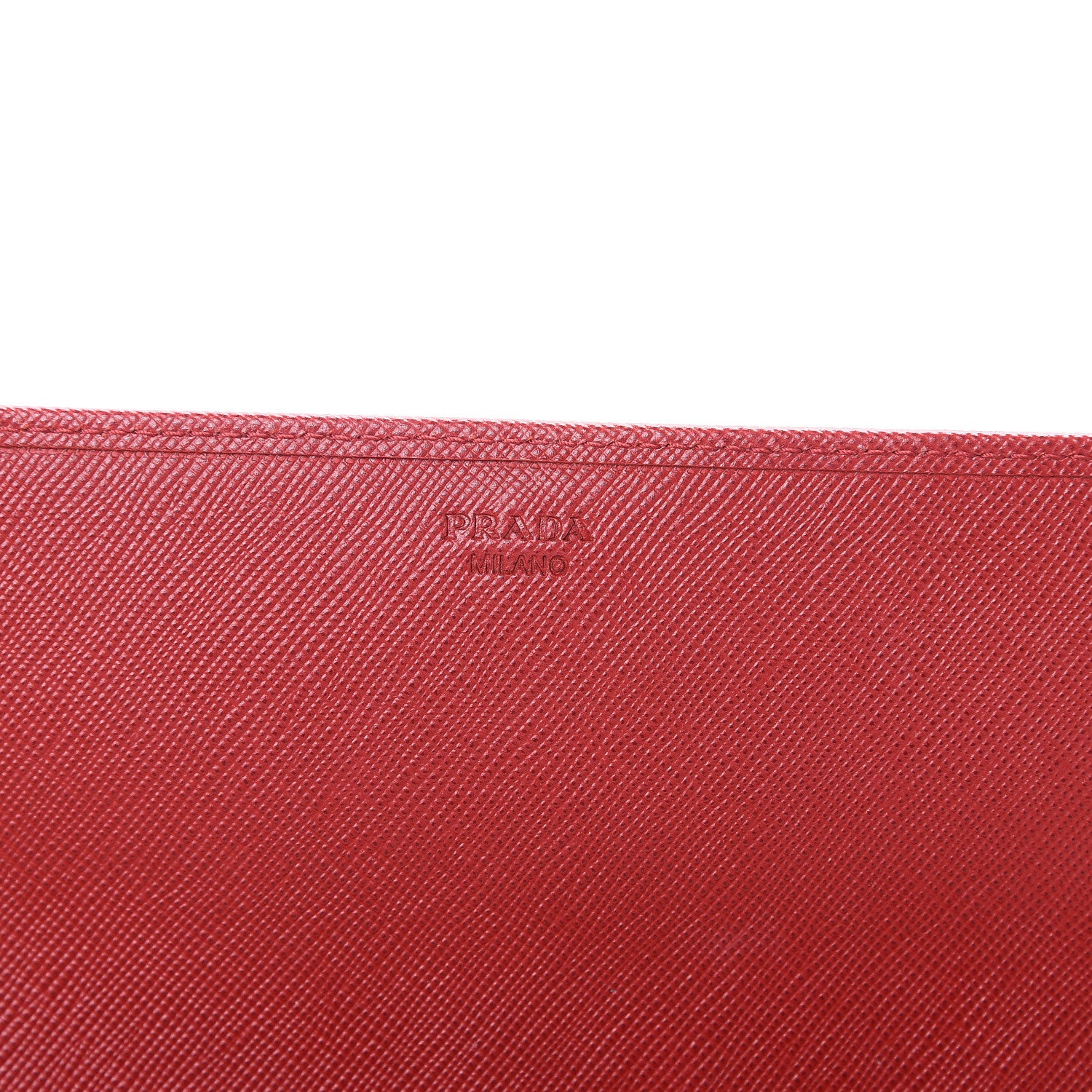 Prada Saffiano Metal Oro Chain Wallet Fuoco 5 of 12