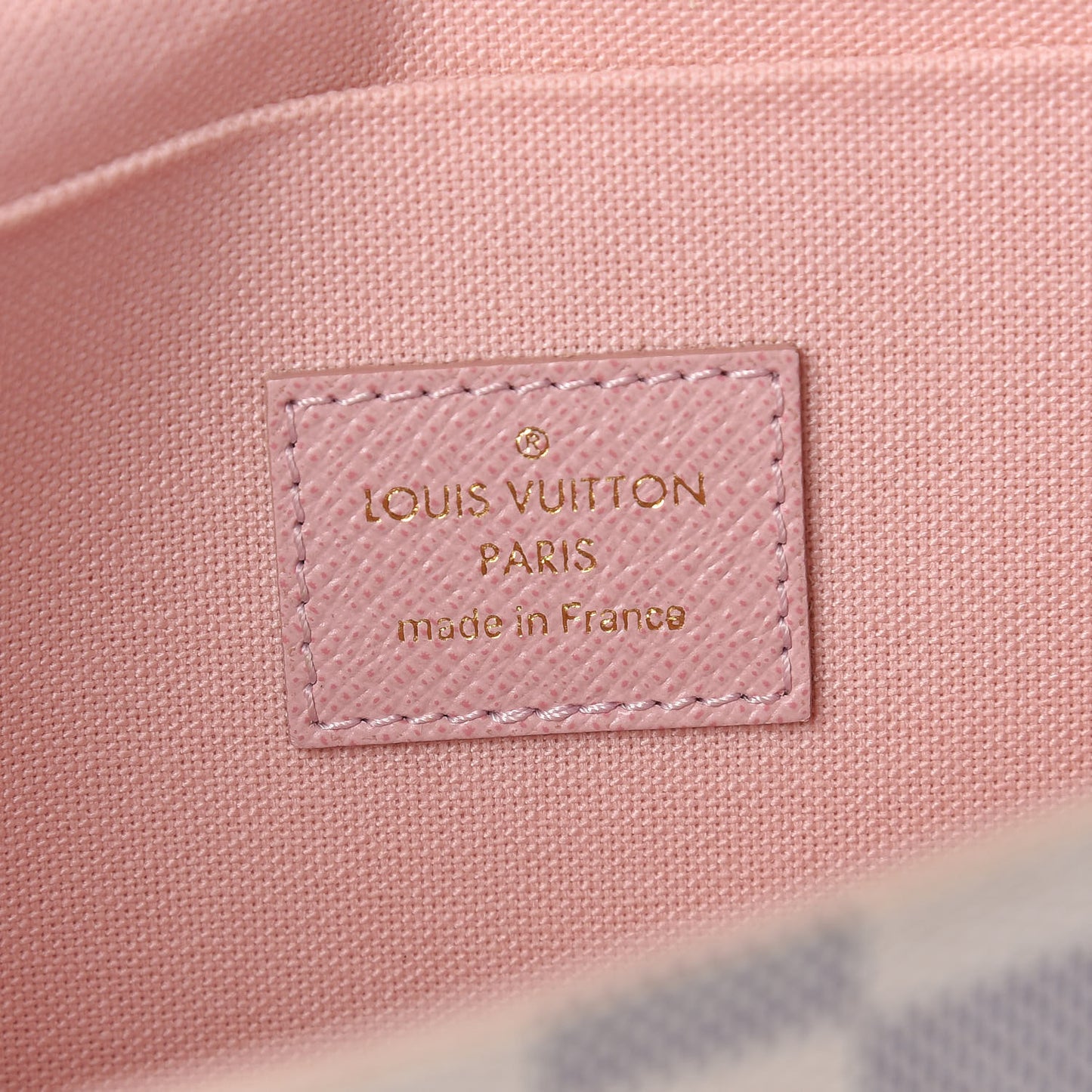 Damier Azur Pochette Felicie Chain Wallet Rose Ballerine