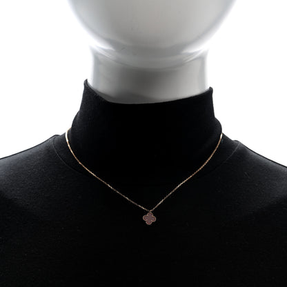 Van Cleef & Arpels 18k Rose Gold Carnelian Sweet Alhambra Heart Pendant Necklace 2 of 5