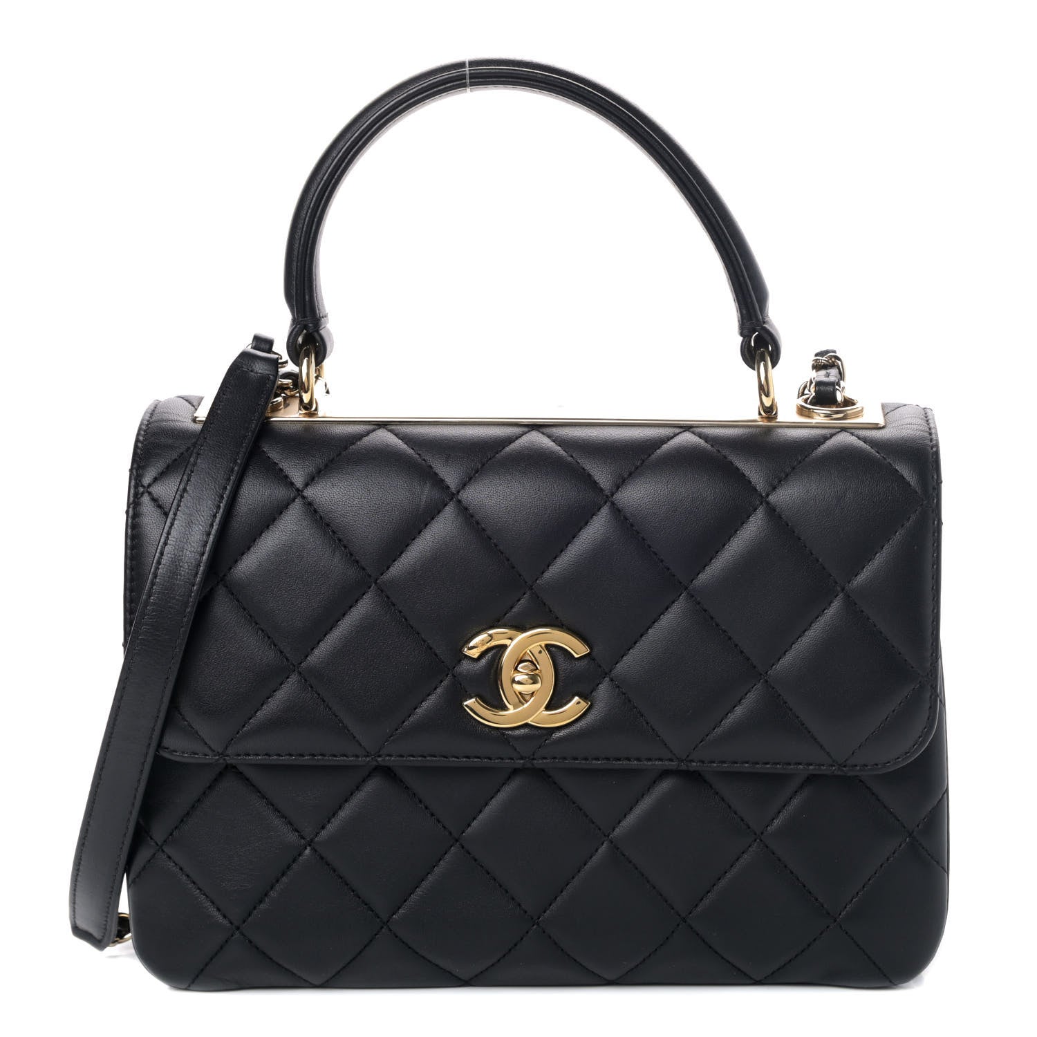 Chanel Lambskin Quilted Small Trendy CC Dual Handle Flap Bag Black 1 of 4