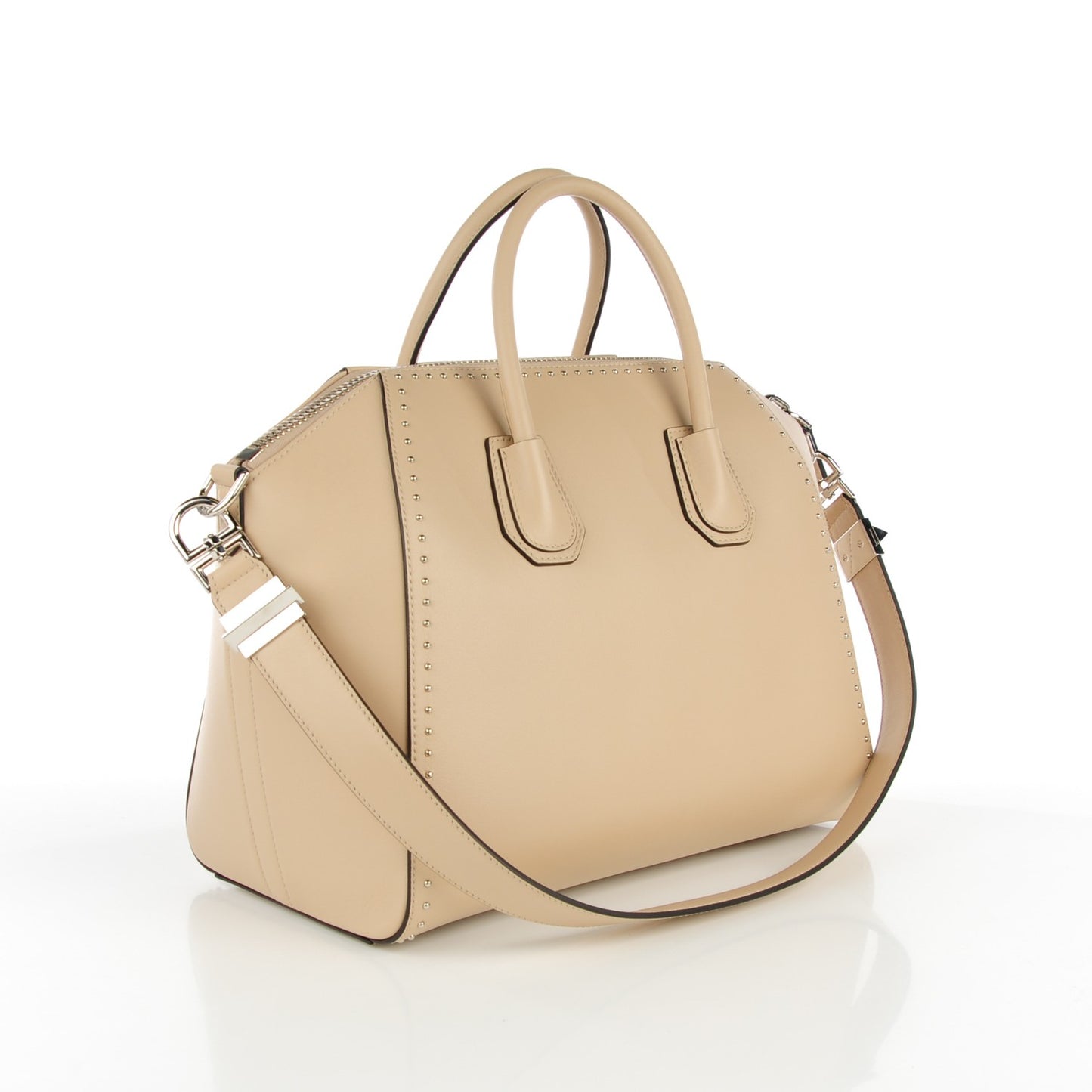Calfskin Medium Studded Antigona Beige Buff
