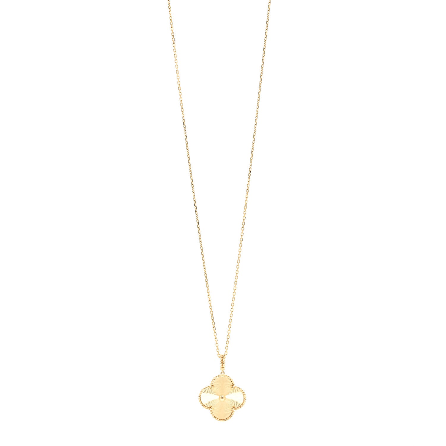 Van Cleef & Arpels 18K Yellow Gold Guilloche Magic Alhambra Long Necklace 1 of 6