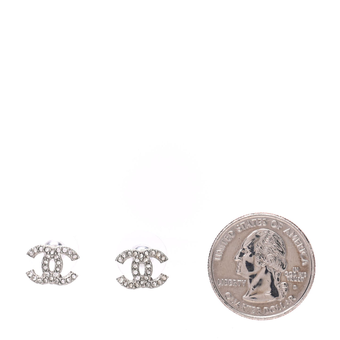 Crystal CC Earrings Silver