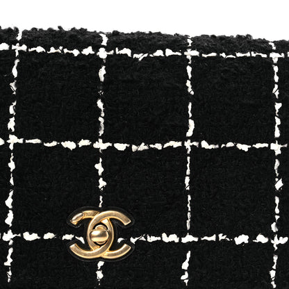 Chanel Tweed Quilted CC Pearl Crush Wallet On Chain WOC Black 11 of 15