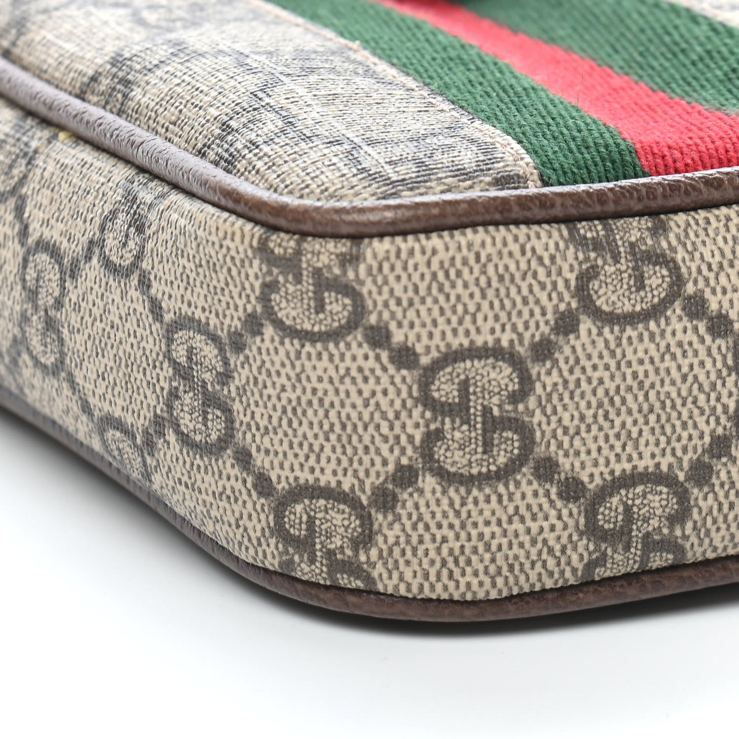 GG Supreme Monogram Web Ophidia Phone Crossbody Bag Beige New Acero