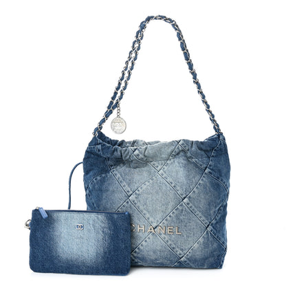 Chanel Denim Quilted Small Chanel 22 Blue 1 of 11