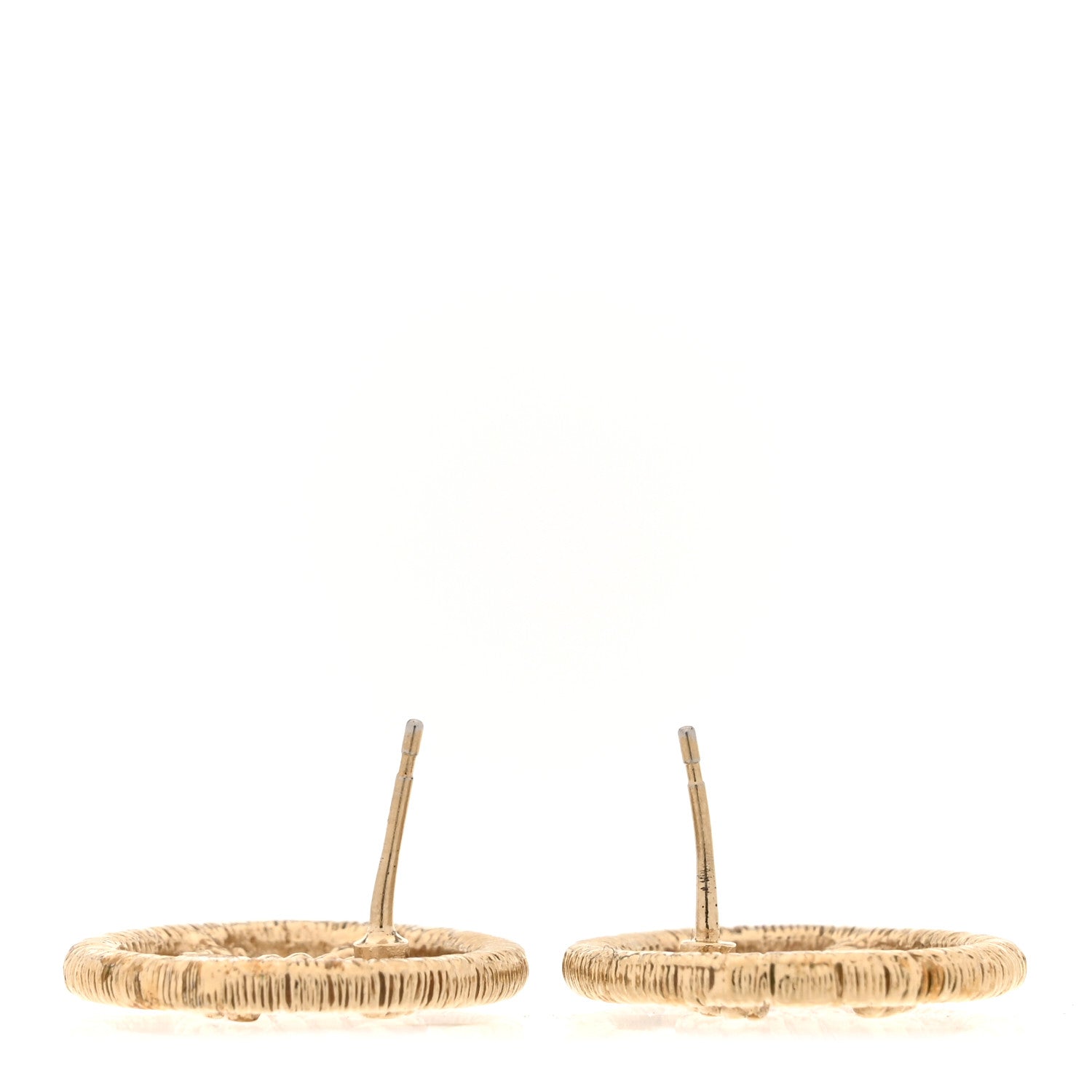 Chanel CC Round Rope Earrings Gold Gold 3 of 6