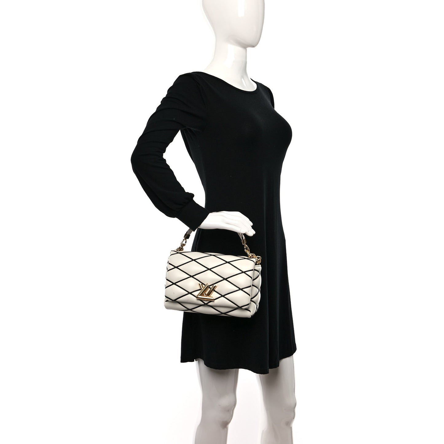 Lambskin Malletage Top Handle GO-14 MM White Black