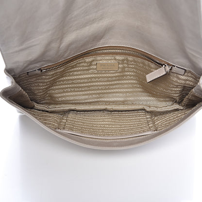 Prada Nappa New Look Fold Over Clutch Alluminio 5 of 10