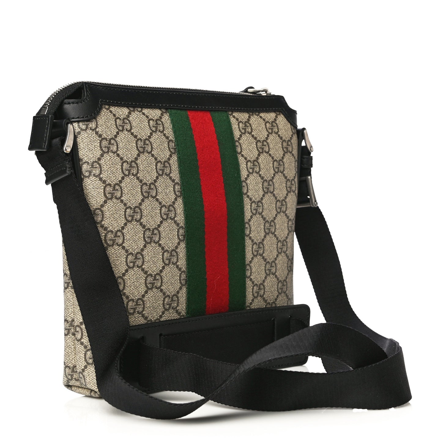 GG Supreme Monogram Web Messenger Bag Black