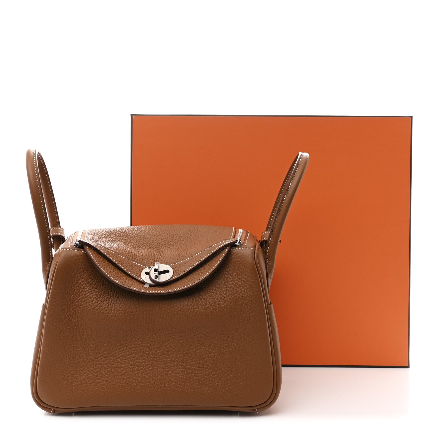 Hermes Taurillon Clemence Lindy 26 Gold 11 of 11