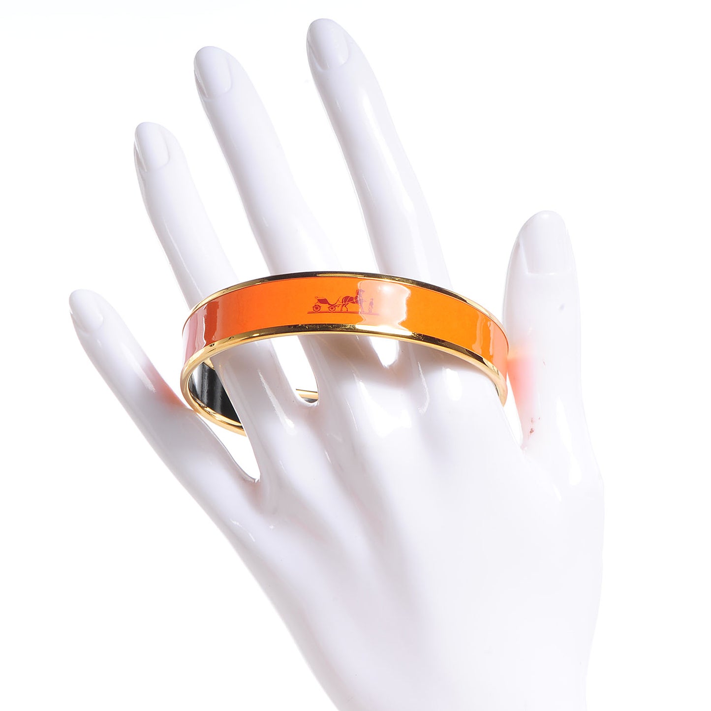 Enamel Printed Caleche Medium Bracelet 70 Orange
