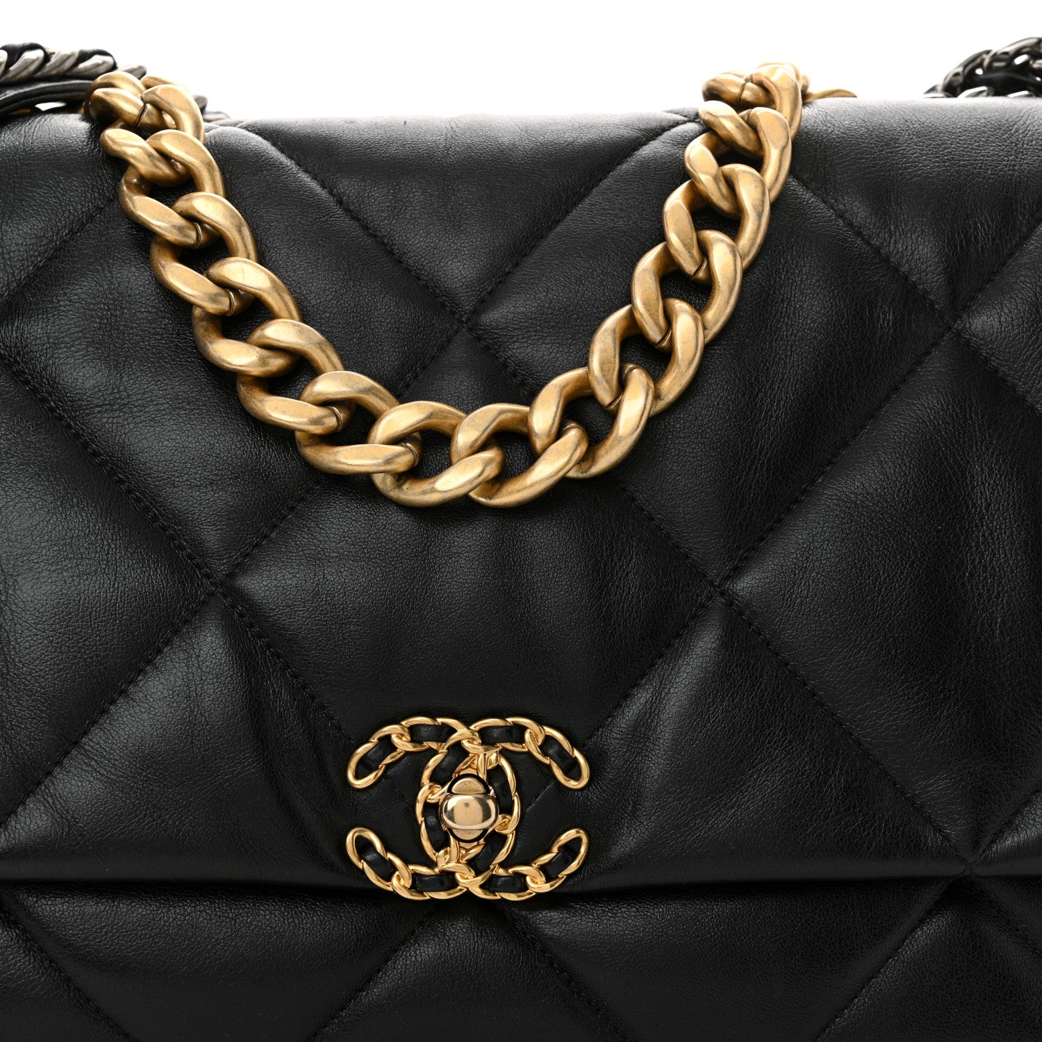 Chanel Lambskin Quilted Maxi Chanel 19 Flap Black 8 of 10