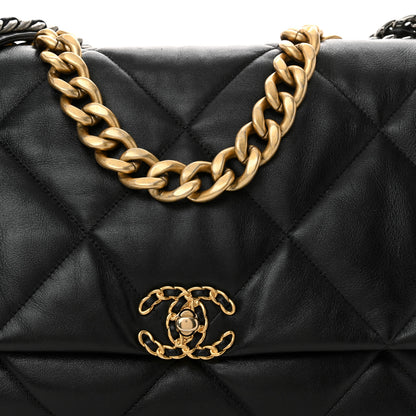 Chanel Lambskin Quilted Maxi Chanel 19 Flap Black 8 of 10