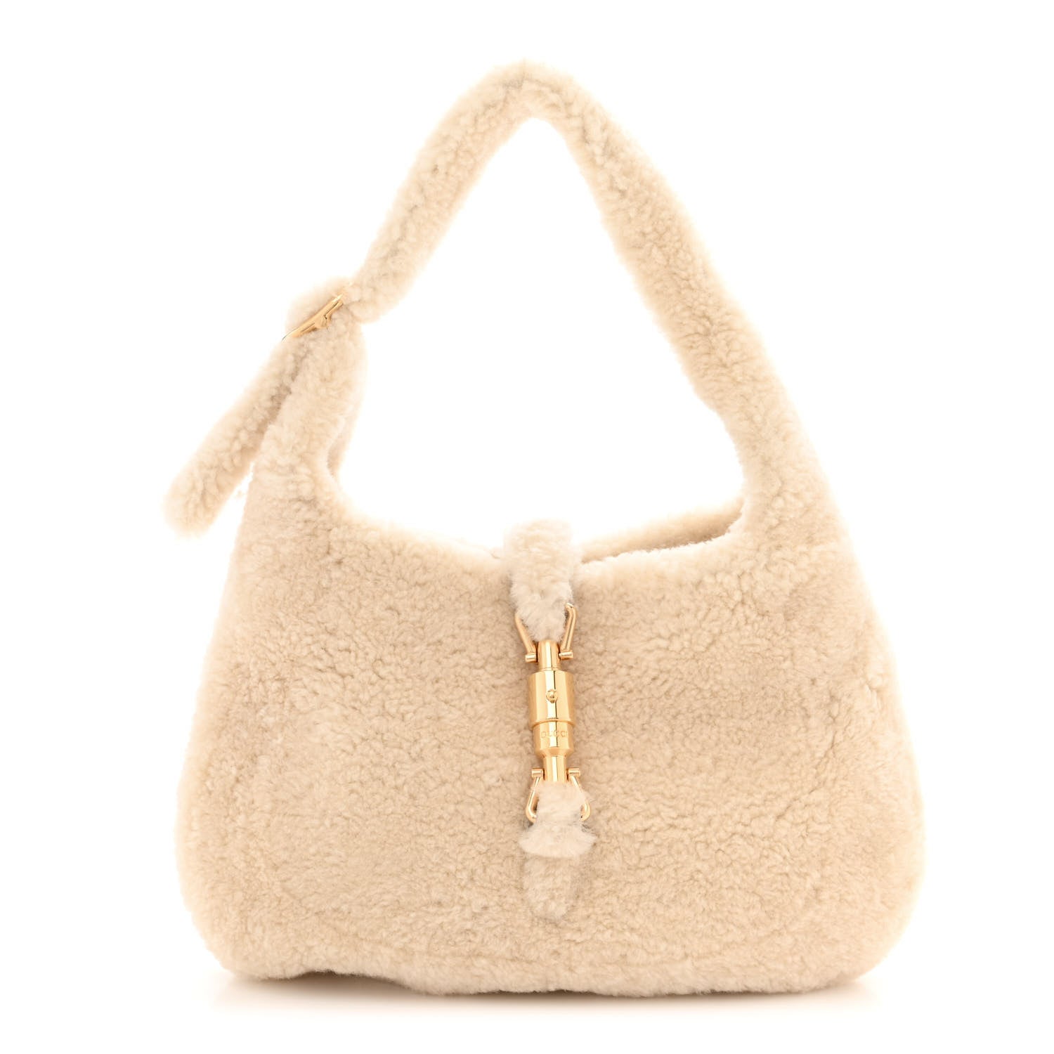 Gucci Shearling Small Jackie 1961 Shoulder Bag Ivory 1 of 11