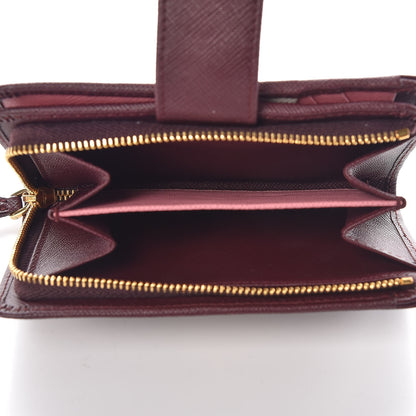 Prada Saffiano Metal Multicolor Compact Wallet Granato 5 of 8
