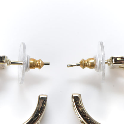 Chanel Metal Crystal Bow-tiful CC Hoop Earrings Gold 3 of 5