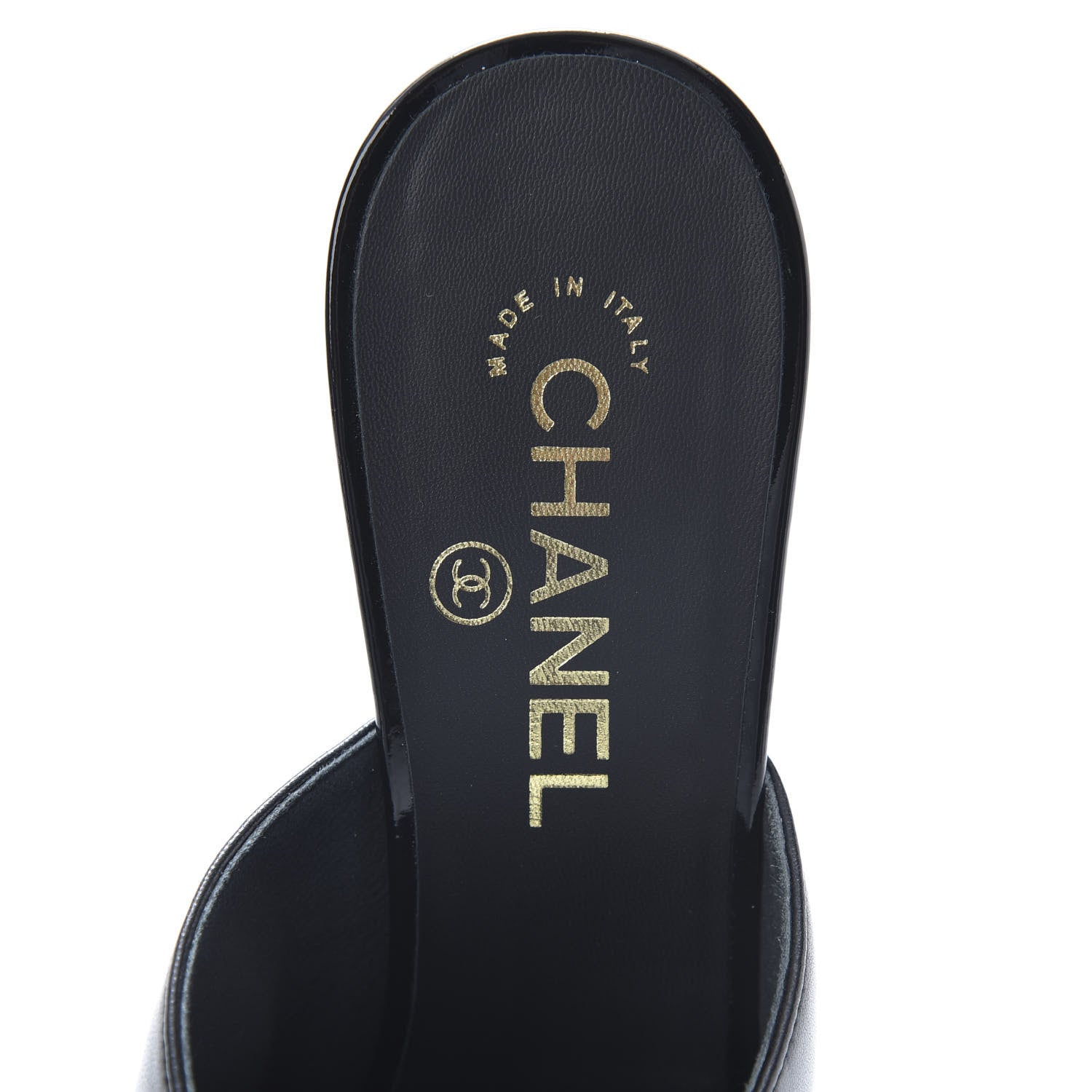 Chanel Lambskin Patent Calfskin Pearl Mules 40 Black 7 of 14