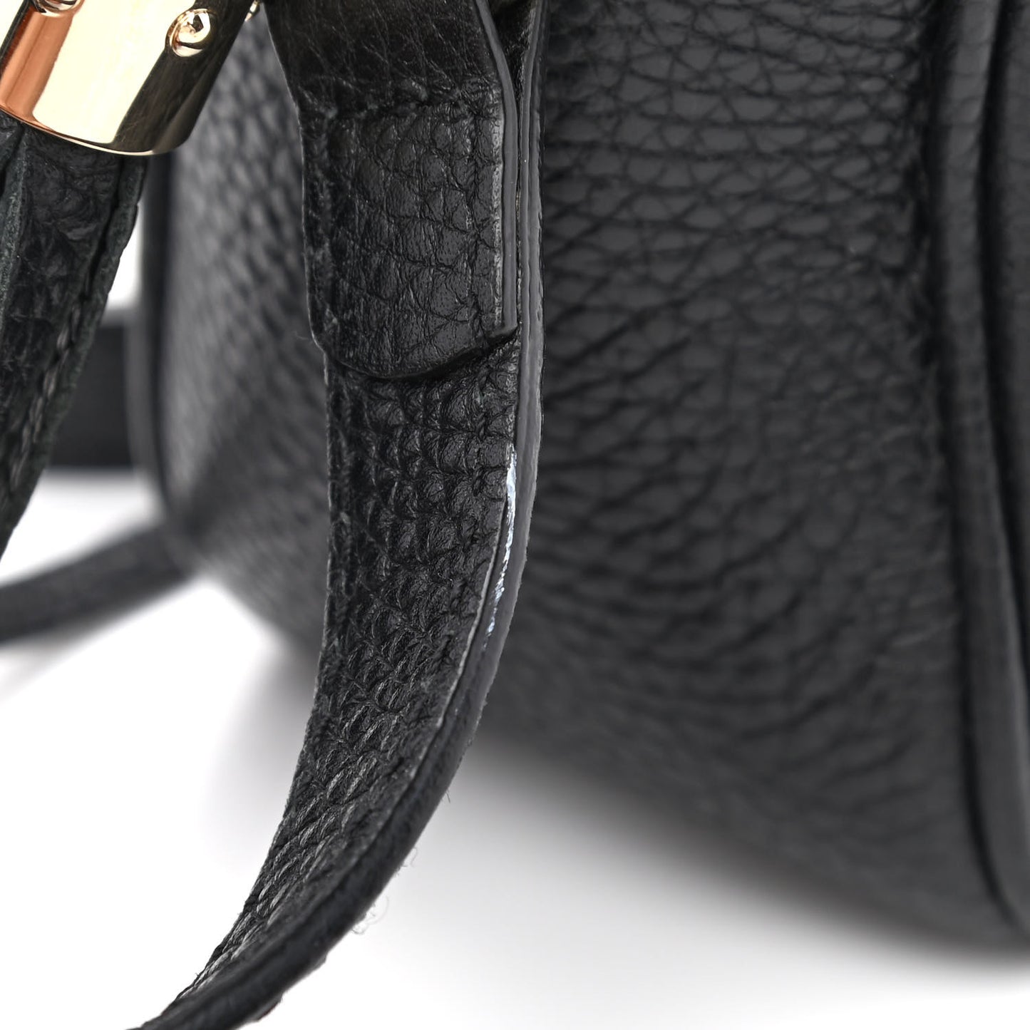Pebbled Calfskin Small Soho Disco Bag Black