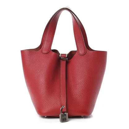 Hermes Taurillon Clemence Picotin Lock 18 Rouge Garance 1 of 9