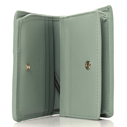 Gucci GG Supreme Monogram Textured Calfskin Emblem Mini Wallet Sage Green 5 of 9