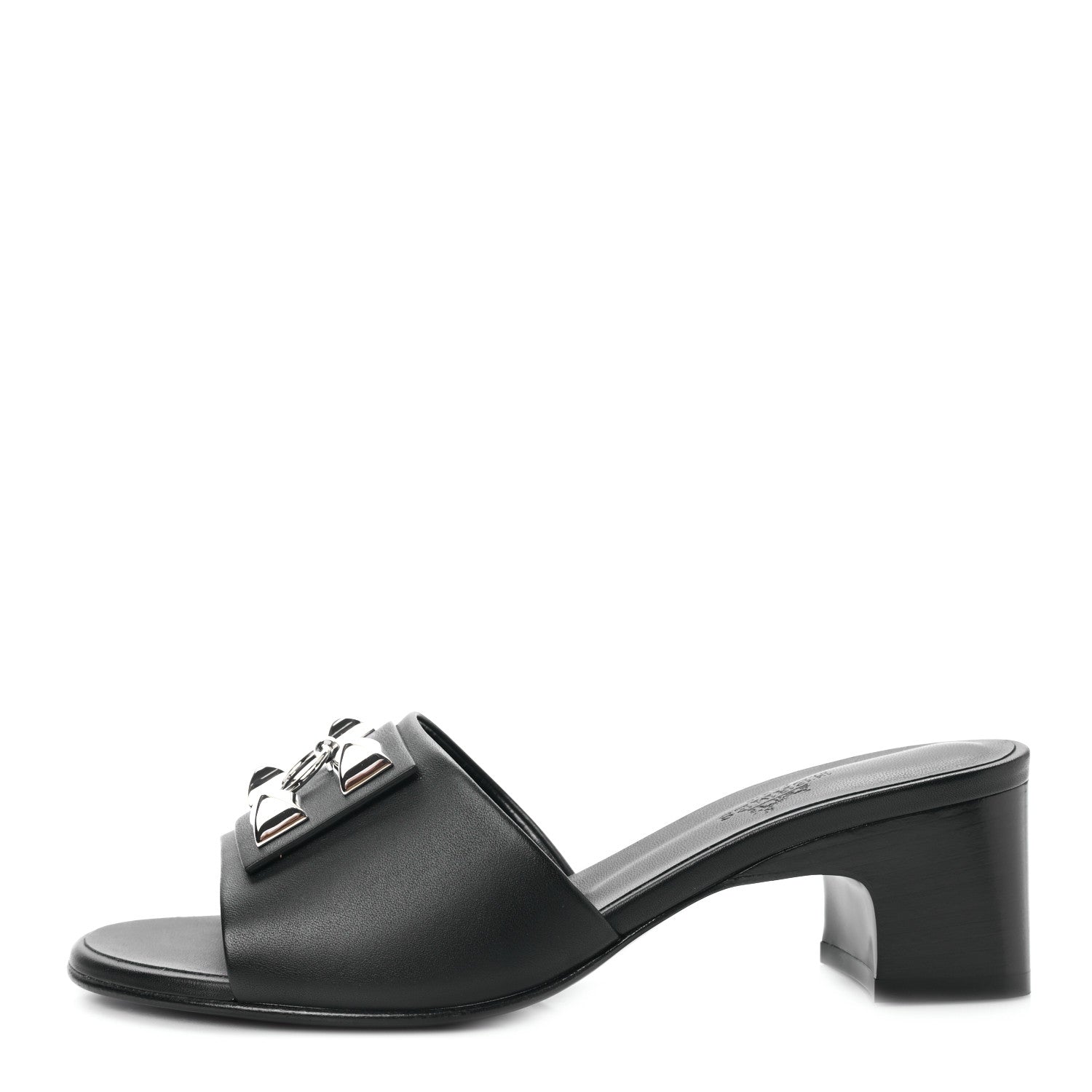 Hermes Calfskin Dreamy Sandals 37 Black 1 of 9