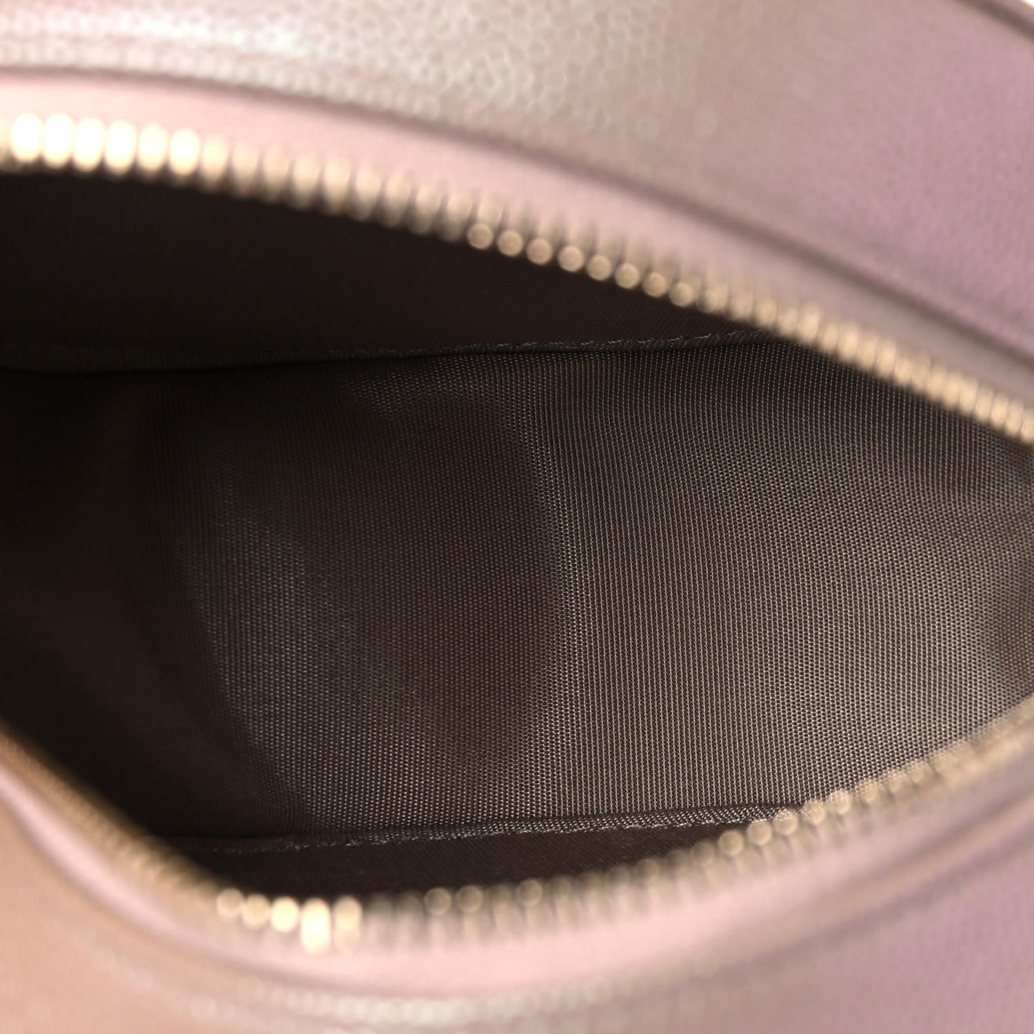 Chanel Iridescent Caviar Quilted Round Clutch With Chain Beige 4 of 9