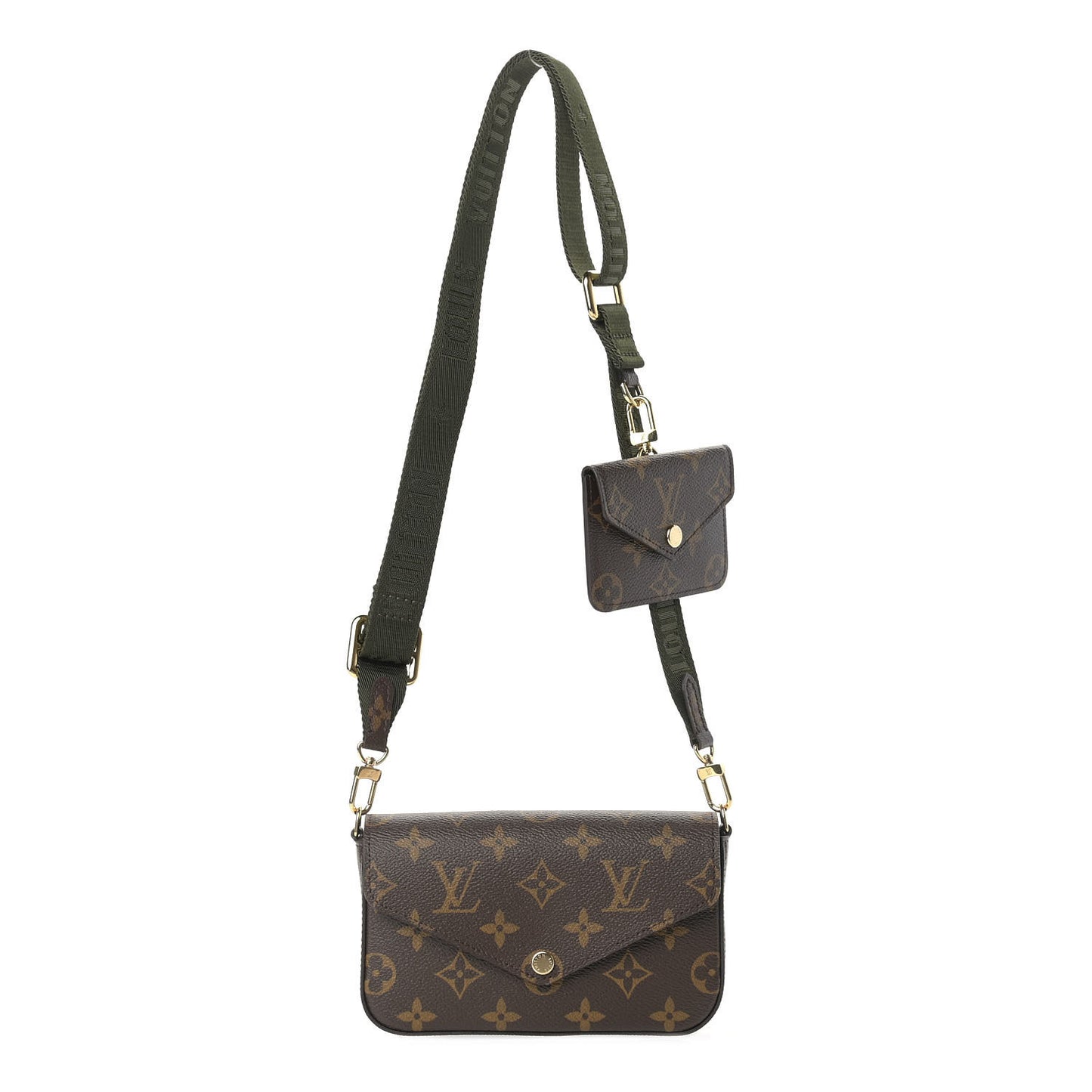 Monogram Felicie Strap & Go Kaki