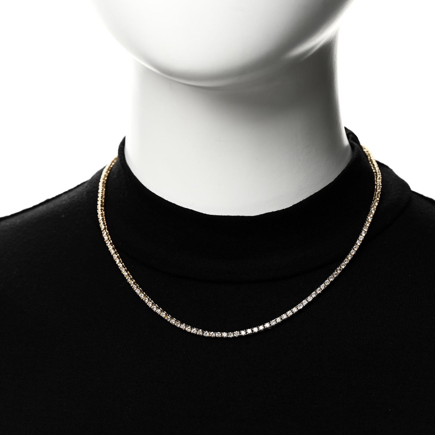 18K Yellow Gold Diamond 5.01ctw Tennis Necklace
