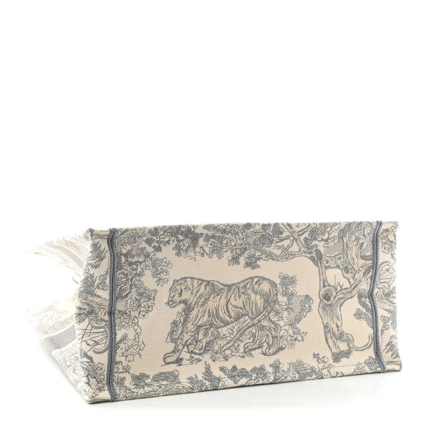 Canvas Embroidered Medium Dioriviera Toile De Jouy Book Tote Gray