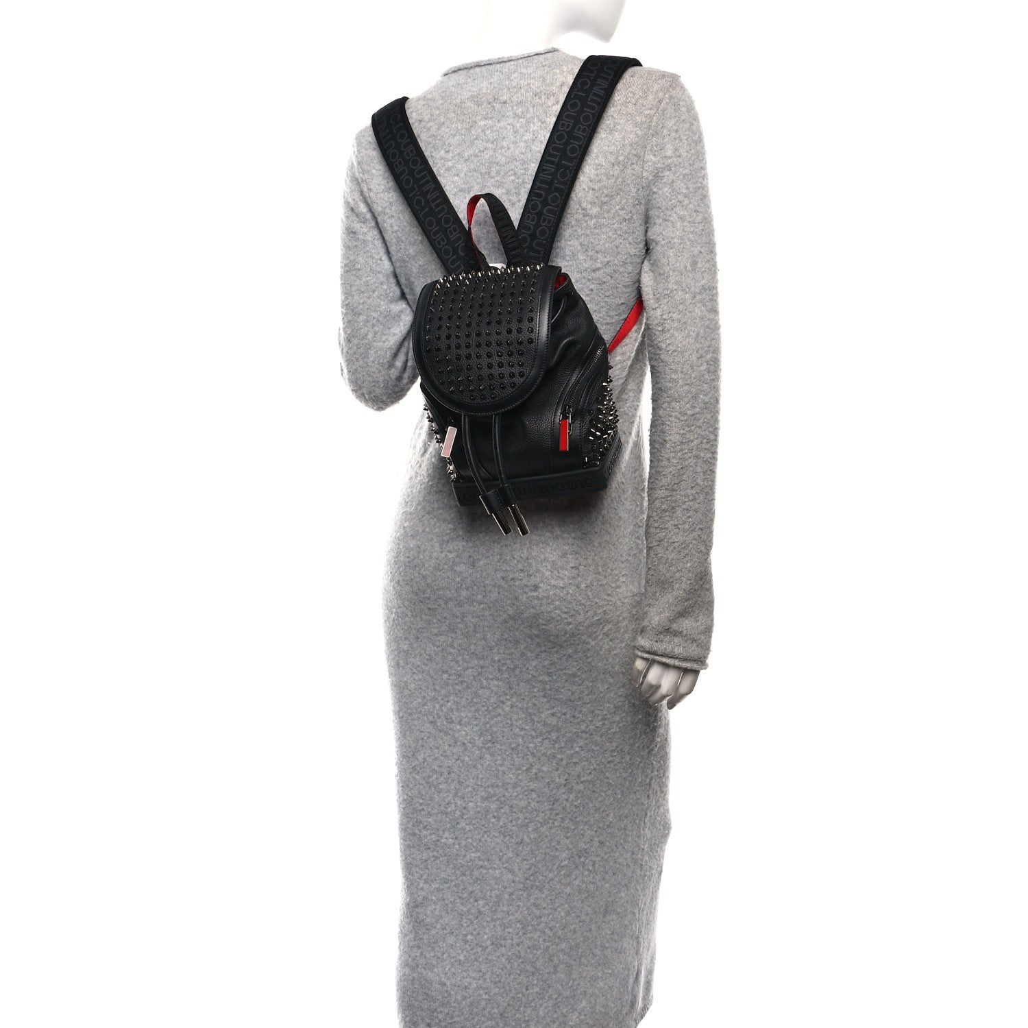 Christian Louboutin Calfskin Spiked Small Explorafunk Backpack Black